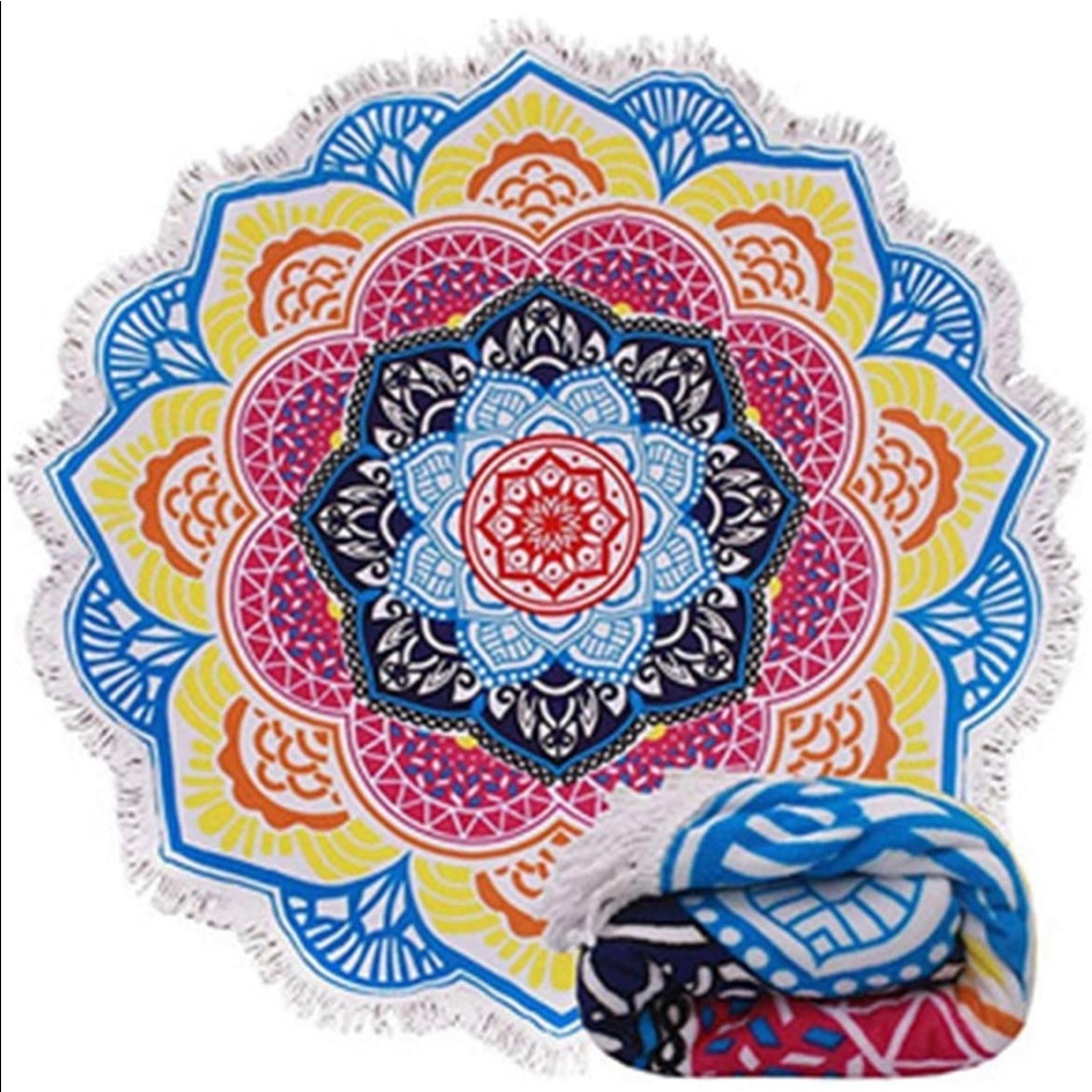 NEW Round Mandala Beach Towel Blanket/Boho Meditation